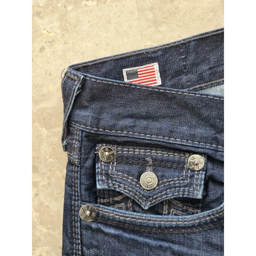 True Religion Ricky Big QT Jeans Men's 40 Medium Blue Thick Stitch Made in USA